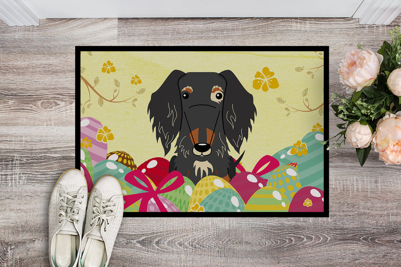 Easter Eggs Wire Haired Dachshund Dapple Indoor or Outdoor Mat 18x27 BB6128MAT