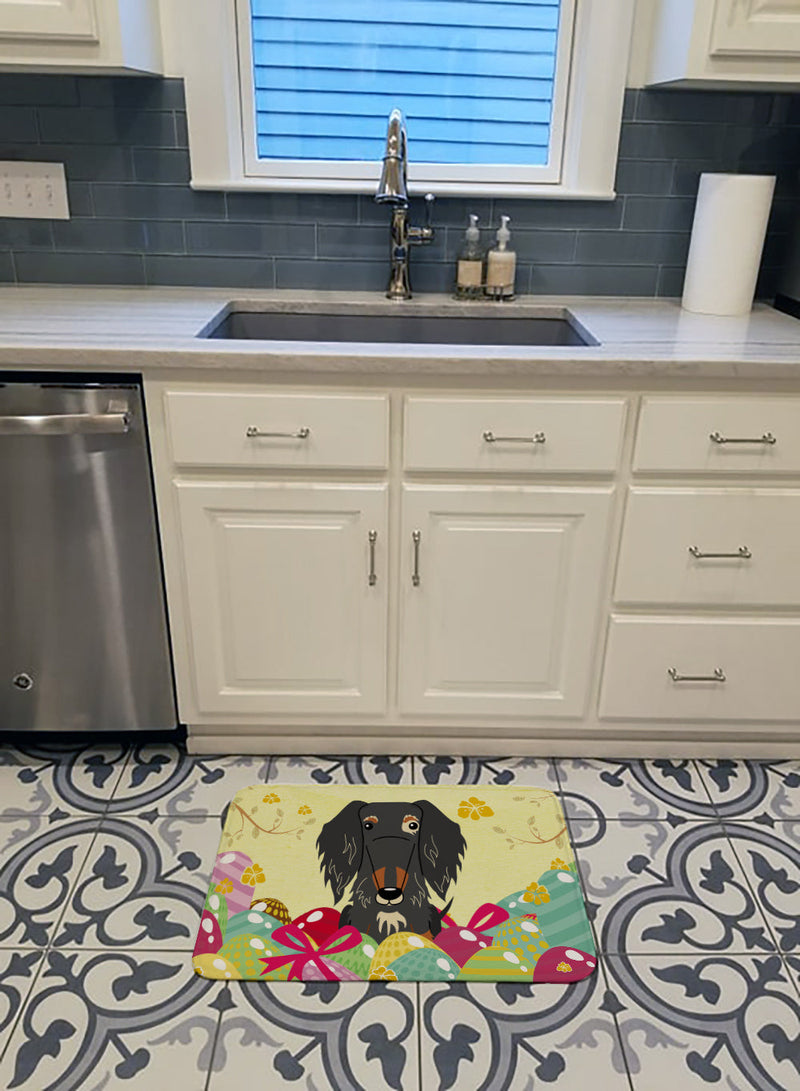 Easter Eggs Wire Haired Dachshund Dapple Machine Washable Memory Foam Mat BB6128RUG