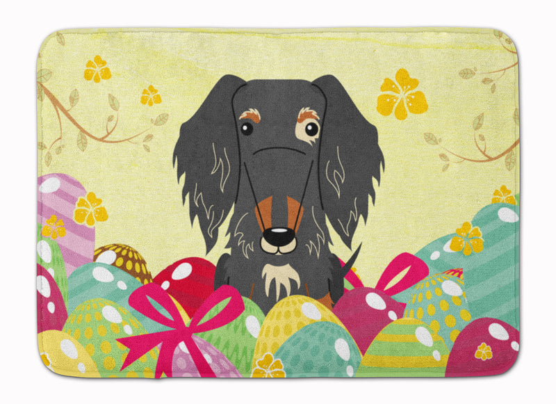 Easter Eggs Wire Haired Dachshund Dapple Machine Washable Memory Foam Mat BB6128RUG