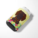 Easter Eggs Wire Haired Dachshund Chocolate Can or Bottle Hugger Cooler Sleeve for Standard 12 oz Cans, Insulated Foam Beer & Soda Can Hugger Reusable