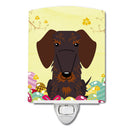 Easter Eggs Wire Haired Dachshund Chocolate Ceramic Night Light Compact, UL-Certified, Ideal for Bedroom, Bathroom, Nursery, Hallway, Kitchen, 6x4x3, Multicolor
