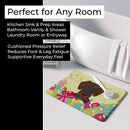 Easter Eggs Wire Haired Dachshund Chocolate Memory Foam Kitchen Mat Machine Washable Anti-Fatigue Cushion Comfort Bath or Kitchen Rug