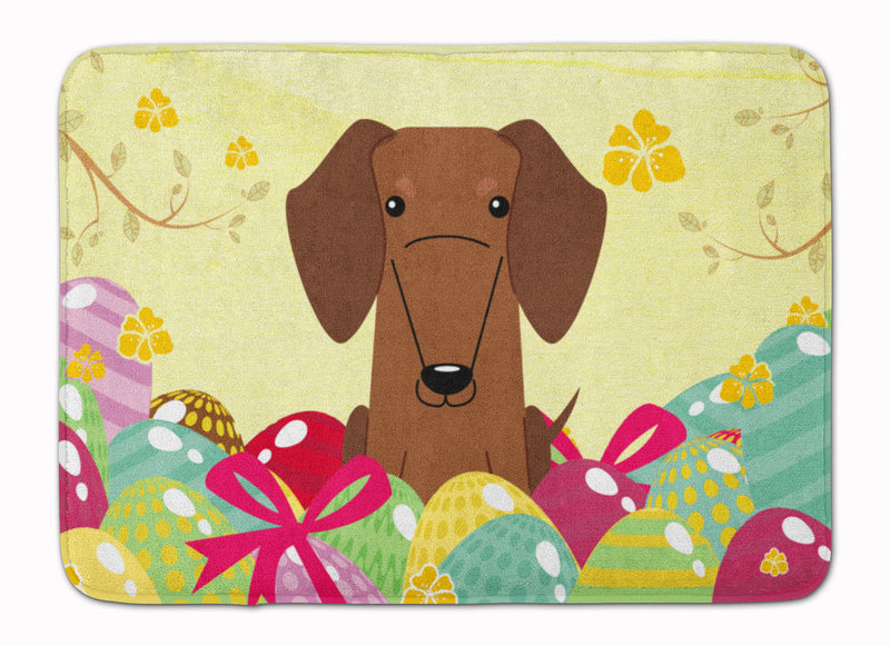 Easter Eggs Dachshund Red Brown Machine Washable Memory Foam Mat BB6130RUG