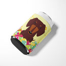 Easter Eggs Dachshund Chocolate Can or Bottle Hugger Cooler Sleeve for Standard 12 oz Cans, Insulated Foam Beer & Soda Can Hugger Reusable
