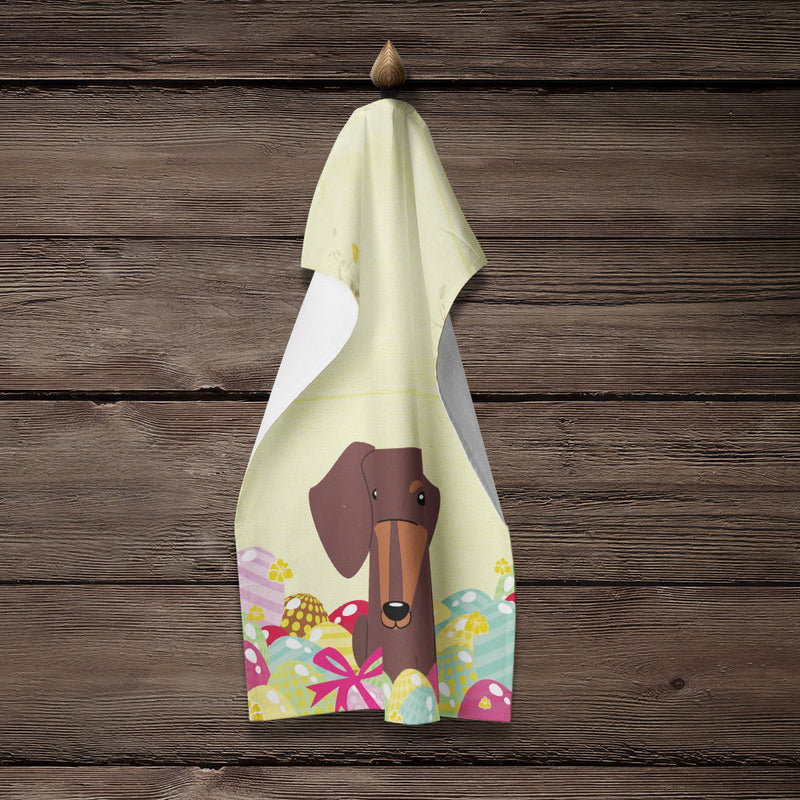 Easter Eggs Dachshund Chocolate Kitchen Towel BB6131KTWL