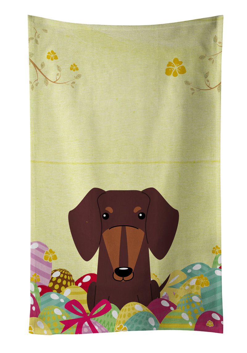 Easter Eggs Dachshund Chocolate Kitchen Towel BB6131KTWL