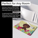 Easter Eggs Dachshund Chocolate Memory Foam Kitchen Mat Machine Washable Anti-Fatigue Cushion Comfort Bath or Kitchen Rug