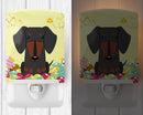 Easter Eggs Dachshund Black Tan Ceramic Night Light Compact, UL-Certified, Ideal for Bedroom, Bathroom, Nursery, Hallway, Kitchen, 6x4x3, Multicolor