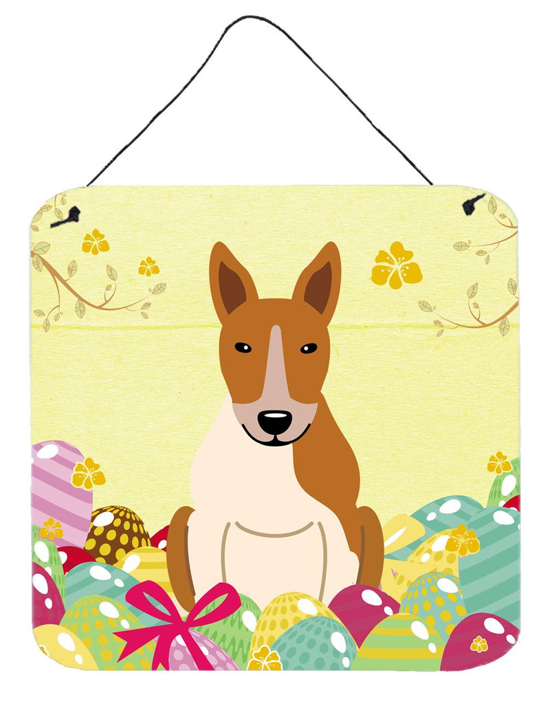 Easter Eggs Bull Terrier Red White Wall or Door Hanging Prints BB6135DS66