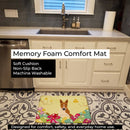 Easter Eggs Bull Terrier Red White Memory Foam Kitchen Mat Machine Washable Anti-Fatigue Cushion Comfort Bath or Kitchen Rug