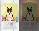 Easter Eggs Bull Terrier Dark Brindle Ceramic Night Light Compact, UL-Certified, Ideal for Bedroom, Bathroom, Nursery, Hallway, Kitchen, 6x4x3, Multicolor