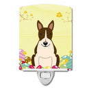 Easter Eggs Bull Terrier Dark Brindle Ceramic Night Light Compact, UL-Certified, Ideal for Bedroom, Bathroom, Nursery, Hallway, Kitchen, 6x4x3, Multicolor