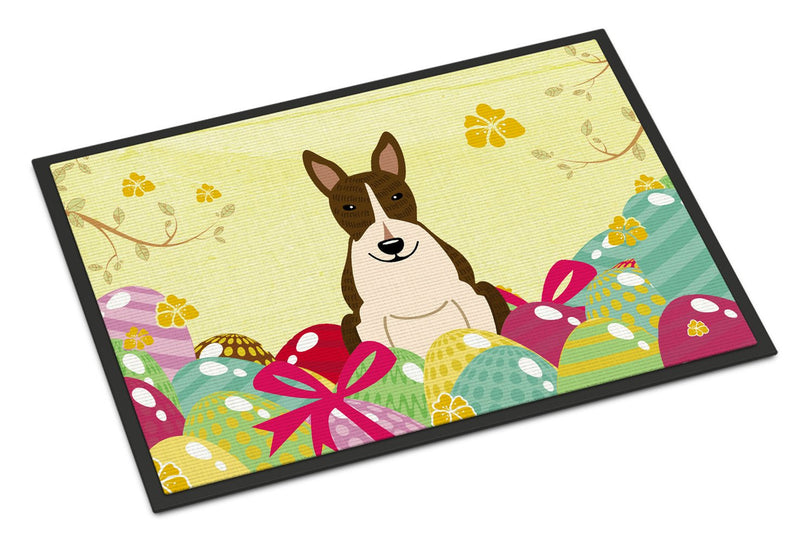 Easter Eggs Bull Terrier Dark Brindle Indoor or Outdoor Mat 24x36 BB6136JMAT