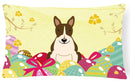 Easter Eggs Bull Terrier Dark Brindle Decorative Throw Pillow 12x16 Indoor Outdoor Accent Cushion, Fabric Cover with Insert for Sofa, Bed, Porch & Living Room