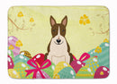 Easter Eggs Bull Terrier Dark Brindle Memory Foam Kitchen Mat Machine Washable Anti-Fatigue Cushion Comfort Bath or Kitchen Rug