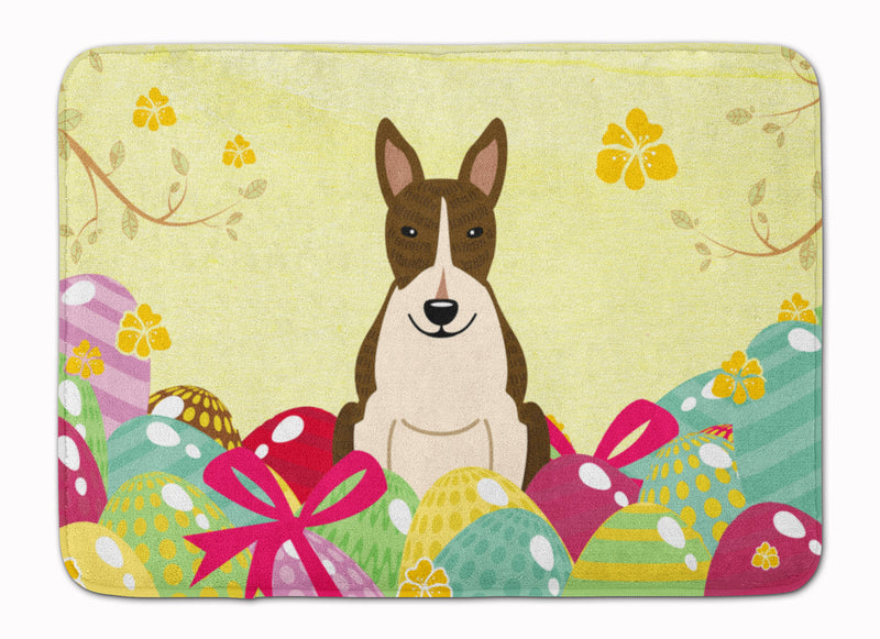 Easter Eggs Bull Terrier Dark Brindle Machine Washable Memory Foam Mat BB6136RUG