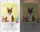 Easter Eggs Bull Terrier Brindle Ceramic Night Light Compact, UL-Certified, Ideal for Bedroom, Bathroom, Nursery, Hallway, Kitchen, 6x4x3, Multicolor