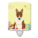 Easter Eggs Bull Terrier Brindle Ceramic Night Light Compact, UL-Certified, Ideal for Bedroom, Bathroom, Nursery, Hallway, Kitchen, 6x4x3, Multicolor