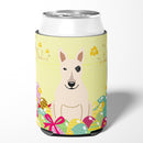 Easter Eggs Bull Terrier White Can or Bottle Hugger Cooler Sleeve for Standard 12 oz Cans, Insulated Foam Beer & Soda Can Hugger Reusable