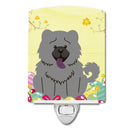 Easter Eggs Chow Chow Blue Ceramic Night Light Compact, UL-Certified, Ideal for Bedroom, Bathroom, Nursery, Hallway, Kitchen, 6x4x3, Multicolor