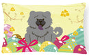 Easter Eggs Chow Chow Blue Decorative Throw Pillow 12x16 Indoor Outdoor Accent Cushion, Fabric Cover with Insert for Sofa, Bed, Porch & Living Room