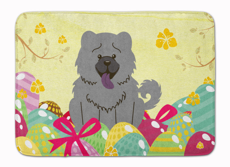 Easter Eggs Chow Chow Blue Machine Washable Memory Foam Mat BB6139RUG