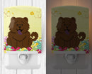 Easter Eggs Chow Chow Chocolate Ceramic Night Light Compact, UL-Certified, Ideal for Bedroom, Bathroom, Nursery, Hallway, Kitchen, 6x4x3, Multicolor