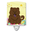Easter Eggs Chow Chow Chocolate Ceramic Night Light Compact, UL-Certified, Ideal for Bedroom, Bathroom, Nursery, Hallway, Kitchen, 6x4x3, Multicolor
