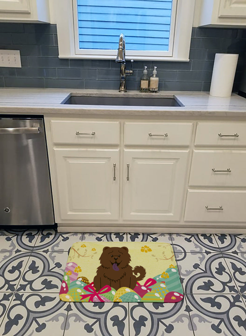 Easter Eggs Chow Chow Chocolate Machine Washable Memory Foam Mat BB6141RUG