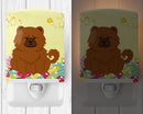 Easter Eggs Chow Chow Red Ceramic Night Light Compact, UL-Certified, Ideal for Bedroom, Bathroom, Nursery, Hallway, Kitchen, 6x4x3, Multicolor