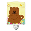 Easter Eggs Chow Chow Red Ceramic Night Light Compact, UL-Certified, Ideal for Bedroom, Bathroom, Nursery, Hallway, Kitchen, 6x4x3, Multicolor