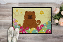 Easter Eggs Chow Chow Red Doormat Indoor Outdoor 18H X 27W Front Door Mat Rugs for Entryway, Non Slip Washable