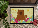 Easter Eggs Chow Chow Red Doormat Indoor Outdoor 18H X 27W Front Door Mat Rugs for Entryway, Non Slip Washable