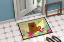 Easter Eggs Chow Chow Red Doormat Indoor Outdoor 18H X 27W Front Door Mat Rugs for Entryway, Non Slip Washable