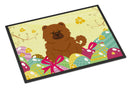 Easter Eggs Chow Chow Red Doormat Indoor Outdoor 18H X 27W Front Door Mat Rugs for Entryway, Non Slip Washable