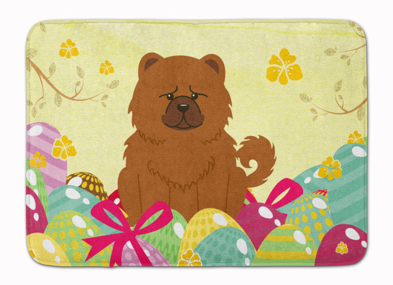 Easter Eggs Chow Chow Red Machine Washable Memory Foam Mat BB6142RUG