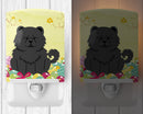 Easter Eggs Chow Chow Black Ceramic Night Light Compact, UL-Certified, Ideal for Bedroom, Bathroom, Nursery, Hallway, Kitchen, 6x4x3, Multicolor