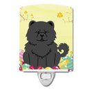 Easter Eggs Chow Chow Black Ceramic Night Light Compact, UL-Certified, Ideal for Bedroom, Bathroom, Nursery, Hallway, Kitchen, 6x4x3, Multicolor