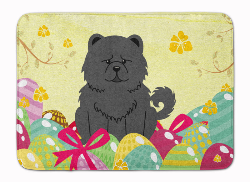 Easter Eggs Chow Chow Black Machine Washable Memory Foam Mat BB6143RUG