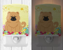 Easter Eggs Chow Chow Cream Ceramic Night Light Compact, UL-Certified, Ideal for Bedroom, Bathroom, Nursery, Hallway, Kitchen, 6x4x3, Multicolor