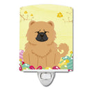 Easter Eggs Chow Chow Cream Ceramic Night Light Compact, UL-Certified, Ideal for Bedroom, Bathroom, Nursery, Hallway, Kitchen, 6x4x3, Multicolor
