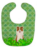 Border Collie Red White Shamrocks Baby Bib BB6260BIB