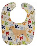 Border Terrier Pawprints Baby Bib Easy-Clean Baby Bib Baby Feeding Accessory Baby Mealtime Essential, 10 x 13, Multicolor