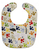 English Pointer Pawprints Baby Bib Easy-Clean Baby Bib Baby Feeding Accessory Baby Mealtime Essential, 10 x 13, Multicolor