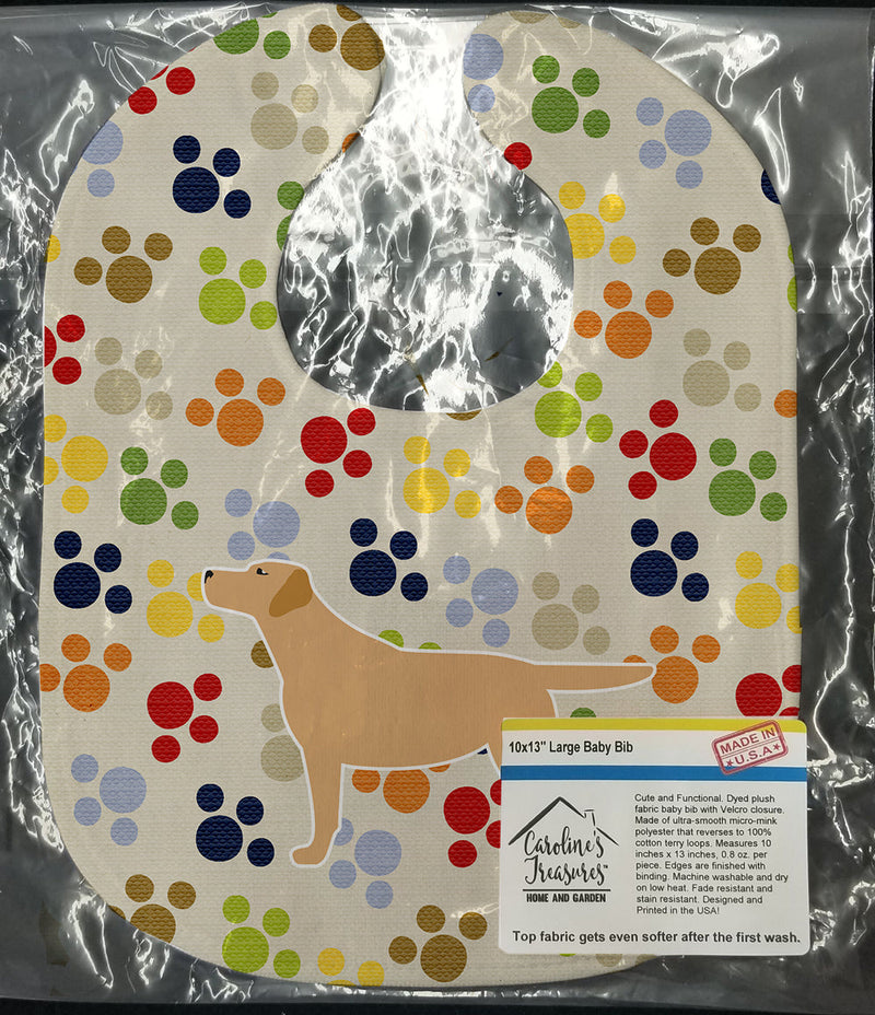 Yellow Labrador Retriever Pawprints Baby Bib BB6302BIB