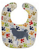 Lowchen Pawprints Baby Bib Easy-Clean Baby Bib Baby Feeding Accessory Baby Mealtime Essential, 10 x 13, Multicolor