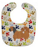 Pekingese Pawprints Baby Bib Easy-Clean Baby Bib Baby Feeding Accessory Baby Mealtime Essential, 10 x 13, Multicolor