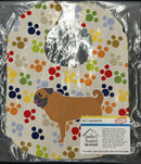 Pug Pawprints Baby Bib Easy-Clean Baby Bib Baby Feeding Accessory Baby Mealtime Essential, 10 x 13, Multicolor