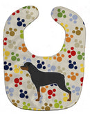 Rottweiler Pawprints Baby Bib Easy-Clean Baby Bib Baby Feeding Accessory Baby Mealtime Essential, 10 x 13, Multicolor
