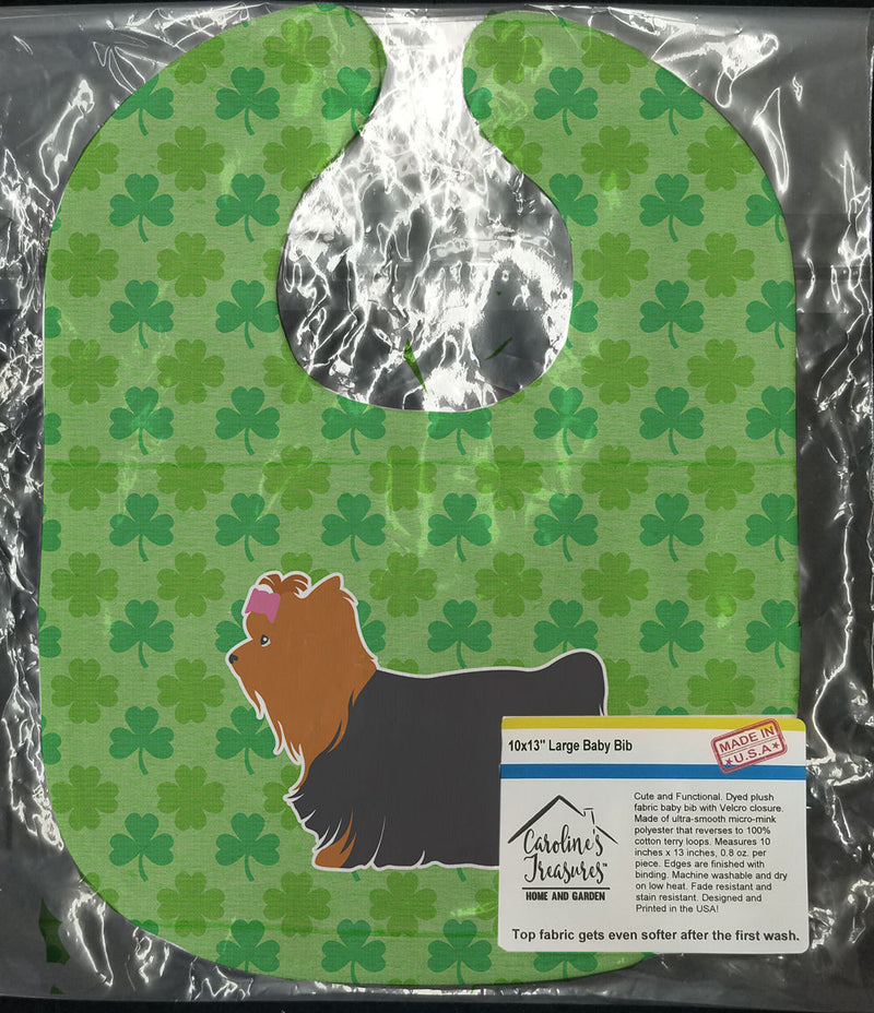 Yorkshire Terrier Yorkie Shamrocks  Baby Bib BB6439BIB